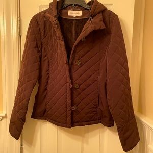 Calvin Klein Size Large Brown Jacket with hood